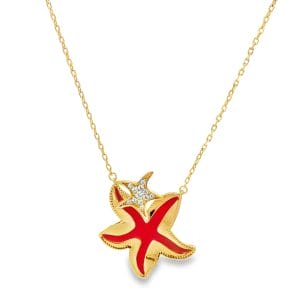 Seastar Enamel Fuchsia Necklace