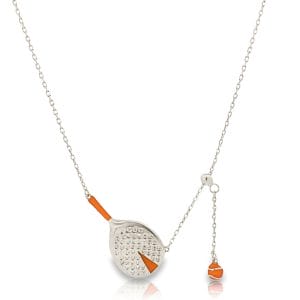 Enamel Necklace Padel White Orange