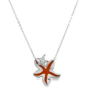 Seastar Enamel Orange Necklace