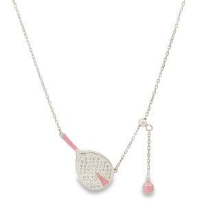 Enamel Necklace Padel White Pink