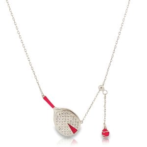 Enamel Necklace Padel White Fuchsia