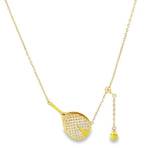 Enamel Necklace Padel White Yellow