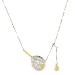 Enamel Necklace Padel White Yellow