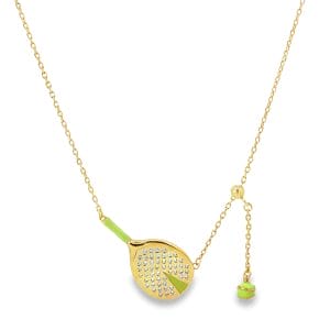 Enamel Necklace Padel Apple Green