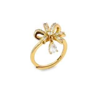 Bow Pear Drop Yellow Ring