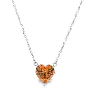 Heart Dark Champagne Silver Necklace