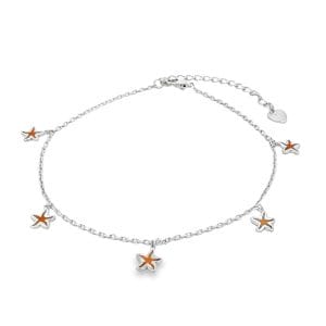 Seastar Enamel Orange Anklet